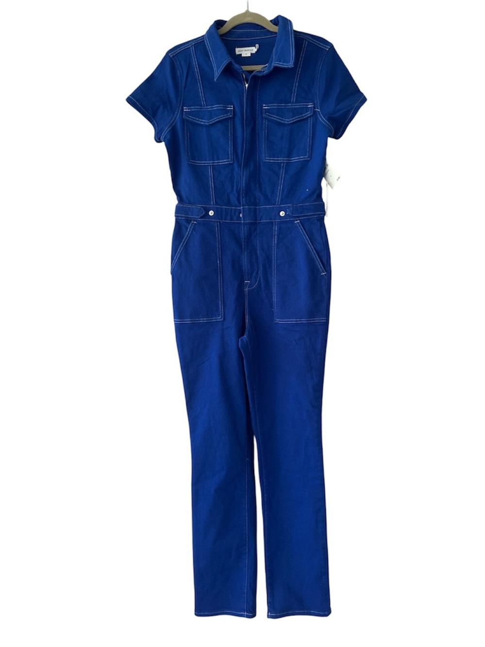 Good American Cobalt Contrast Stitch Boiler Jumpsuit
– Size Medium – NWT